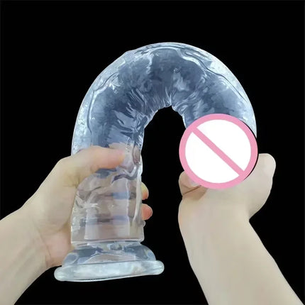 Cheap Women Erotic Anal 5 Colors Big Transparent Dildo Suction Cup Jelly Dick Sex Toys Soft Clitori Vaginal Masturbators Penis