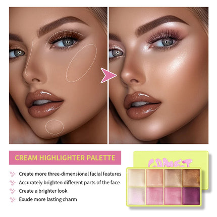 Case Cream Makeup Palette Set 8Colors/set Girly Room Accessories Makeup  Eye Shadow Palette Gift for Girl woman