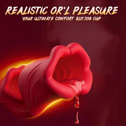 Openable Male Stroker Male Masturbator 360° Full-Surround Blowjob Penis Vibrator Adult Sex Toys for Men Dual Lip Grip Trainer