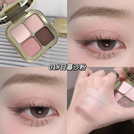 Kakashow sunset magic eye shadow plate pearl matte earth color Korean makeup eye shadow ﻿