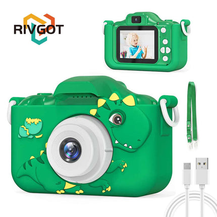 Kids Camera 1080HD Children Digital Camera for Kids with Silicone Protective Case Dinosaur Toy Camera Birthday Gift Boy Ages 3-6