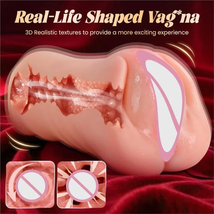 Real Vagina Masturbator Soft Silicone Rubber Sucking Vibrating Deep Throat Oral Sex Toy Artificial Pussy for Men Adult Products