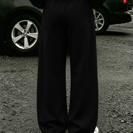 Fearless Spider Web Hand Print Gothic Wide Leg Sweatpants Men 100% Polyester Y2K Baggy Drawstring Streetwear Unisex Jogger Pants