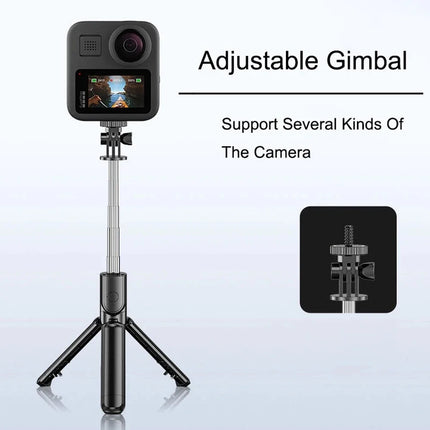 3In1 Bluetooth Selfie Tripod with Fill Light Shutter Remote Portable Foldable Monopod for iPhone Smart Phone