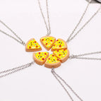 6pcs pizza necklace