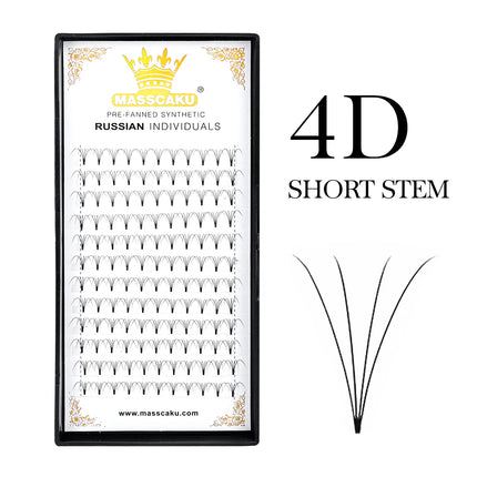 MASSCAKU Lashes Premade Wide Fans 3d/4d/5d/6d/10d/20d Short Stem Russian Volume Professional Eyelash Extensions Faux Mink