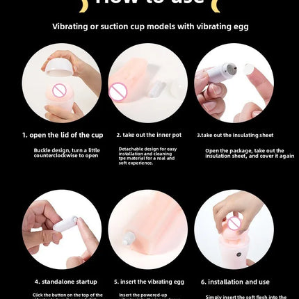 Male Mastubator Real Vaginia Vibration Penis Trainer Suction Cup Pocket Soft Pussy Machine Masturbation Cup Adult Sex Toy 18+