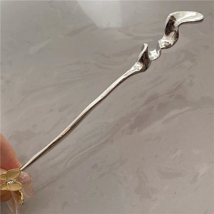 Fashion Butterfly Hair Sticks for Women Metal Hair Clip Pins Minimalist Irregualr Girls Hairpins Hair Bun Maker Headwear