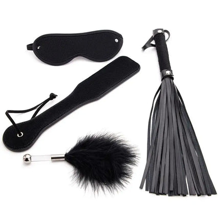 New 4Pcs Spanking Paddle For Adult Sex Pleasure PU Leather Whip & Crop Bondage Accessories Toys For Women Couples