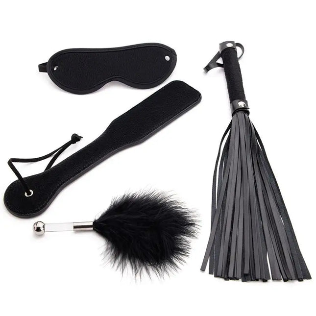 New 4Pcs Spanking Paddle For Adult Sex Pleasure PU Leather Whip & Crop Bondage Accessories Toys For Women Couples