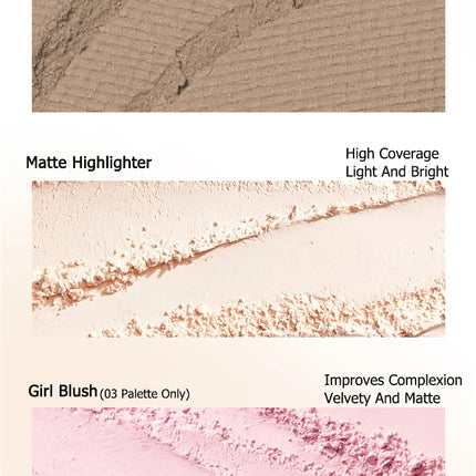 VEECCI 4 Color Contour Palette Powder Matte Shimmer Bronzer Highlighter Brighten  Nude Tones Longlasting Facial  Makeup