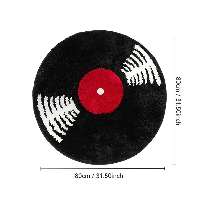 VIKAMA Black Rubber Shaped Round Carpet For Home Living Room And Bedroom Soft Plush Decorative Carpet For Home Decoration