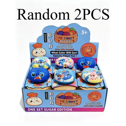 Cartoon Stitch Squishy Bun Fidget Play Toy Slow Rebound Squeeze Toy Mini Steamer Box Pack Kids Cute Collectible Party Present
