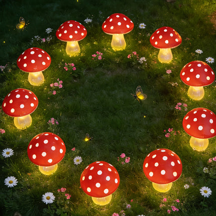 8/12/20 LED Solar Mushroom Stake Lights 8 Lighting Modes Outdoor Garden Path Lawn Decor for Easter Party Ambience