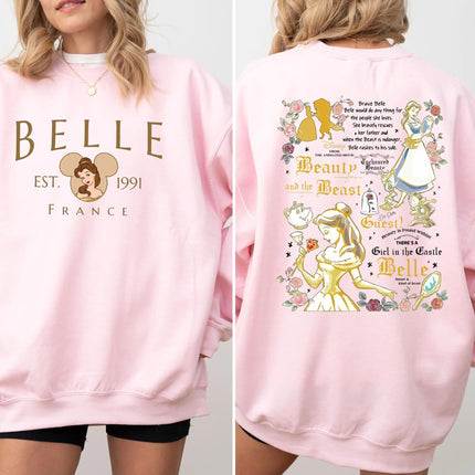 Disney Princess Belle Women's Hoodie Autumn/Winter New Men's and Women's Casual Fashion Harajuku Street Hoodie