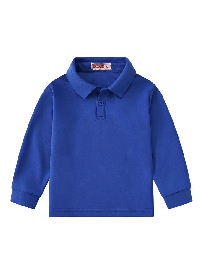 Autumn new boys'  and girls 1-14 years old long sleeved polo shirt T-shirt solid color casual top