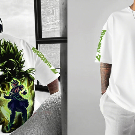 2026 New Dragon Ball Z Broly Printed Men's T-shirt Summer Trendy Anime Streetwear Women Short Sleeve Tees Casual Tops Y2k Clothe