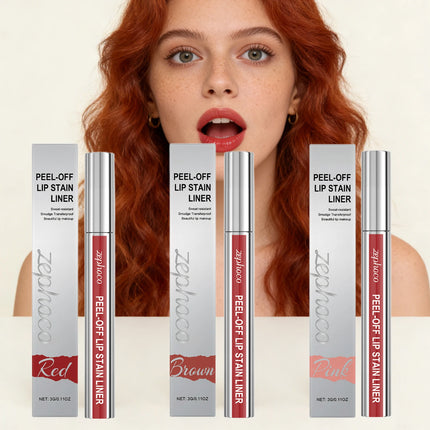 Peel off Lip Stain Reveal Peel-Off Lip Gloss Red/Brown/Pink Lipstick Waterproof and Sweatproof Easy to Remove Natural Lip Tint