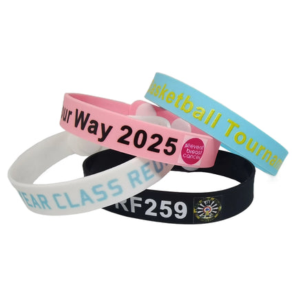 Adjustable Custom Bracelets 2/10/20/50Ct Personalized Rubber Wristband for Motivation, Party Favors, Birthday，Event DIY