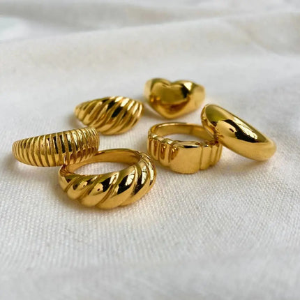 Waterproof Stainless Steel Ring for Women Non-fading Heart Ring Stylish Metal Rings Simple New Jewelry Wholesale Dropshipping