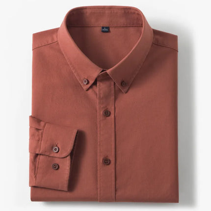 Men's 100% Cotton Oxford Shirt - Breathable Sweat-Wicking Button Down with Slim Fit & Crisp Texture