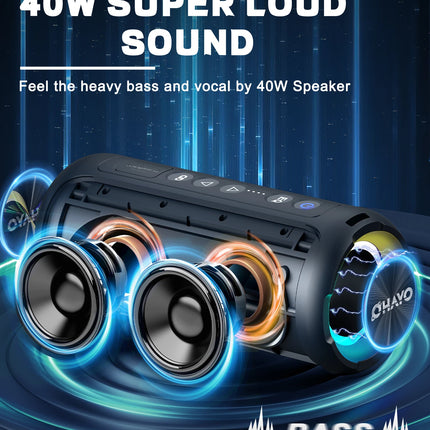 Ortizan X8 Pro Waterproof Bluetooth Speaker Portable Powerful Sound Box Bass Boost Dual Pairing True Wireless Speaker TF/AUX in