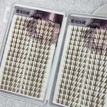 Sunflower Brown False Eyelashes 11-13mm Mixed Length Doll Lashes Extension Natural Wispy Soft Comic Eye Lashes Makeup Tool