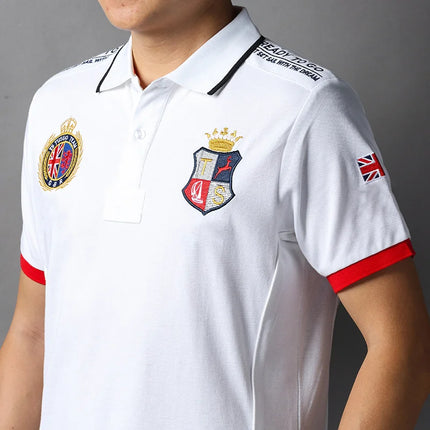 Men's polo shirt England Great Britain Royal casual sports party cotton embroidery luxury contrast color original design