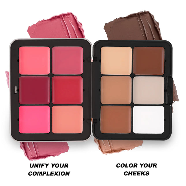 12-color Iron Box Concealer Blush Cream Matte Highlight Contour Makeup All-in-one Rouge Palette Full Coverage Makeup Corrector