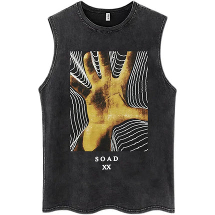 Washed Rock Band System of A Down Mezmerize Tank Tops Men's Retro Hip Hop Gothic Sleeveless T-shirt Oversized Cotton Vests Gifts
