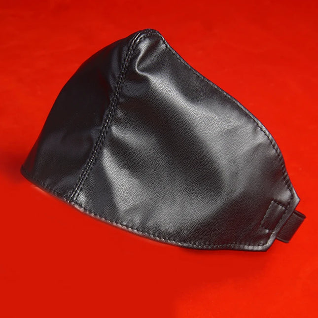 BDSM Blackout Blindfold, Faux Leather Eye Mask Bondage Restraints, Sex Toys for Couples, Role Play