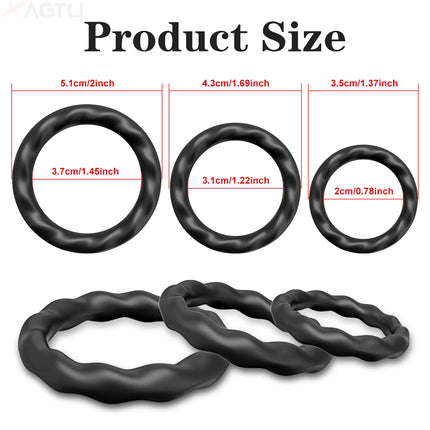 Silicone Cock Penis Rings Penis Ring Sex Toys for Men Enlargers Erection Enhancing Ultra Soft Long Lasting Stronger Cockring 18+