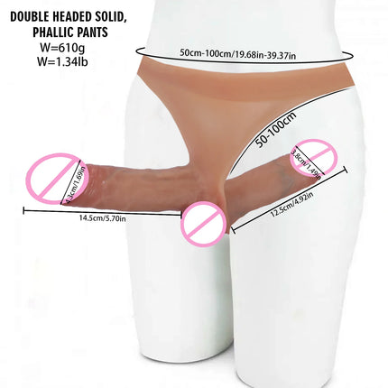 Double dildo Silicone double Penetration anal Strap on dildos For Lesbian Wearable chastity Pants Strapon Penis 18+Sex Toy women