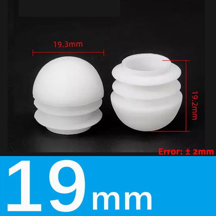 Black/White Plastic Round Pipe Plug Tube Non-Slip Chair Leg Foot Dust Cover Domed End Caps Floor Protector Pad Dia 13mm-40mm