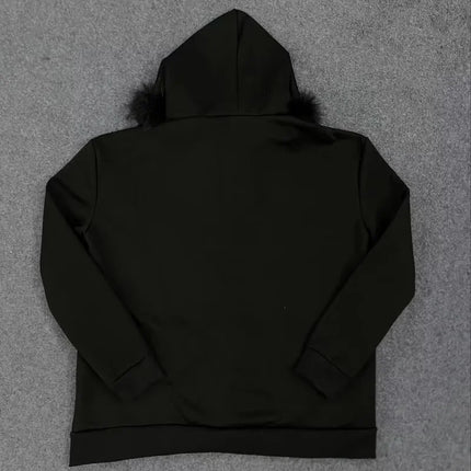 Y2K Style Hoodie Fluffy Sherpa Fleece Pullover Long Sleeve Zip Up Retro Streetwear Vintage 2000s Sweatshirt for Women Men Unisex
