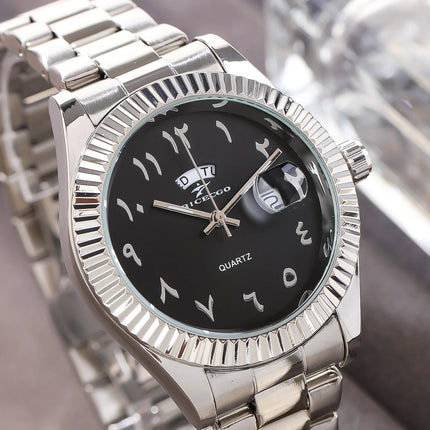 Fashion Sports Watches Men Business Stainless Steel Watchband Calendar Week Display Reloj Masculino Leisure Clock WristWatch