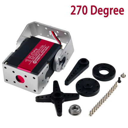 High Torque 150kg RDS51150 Metal Gear Digital 12V 180/270 Degree IP66 Robotic Servo Double-Shaft U Mounting Bracket For RC Car