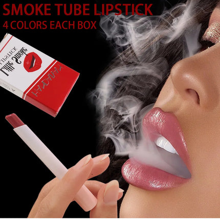 4PCS Matte Lipstick Set Long Lasting Velvet Lip Glaze Nude Lip Tint Makeup Cosmetic Cigarette Lip Stick Waterproof Non Transfer