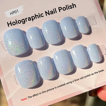 LILYCUTE 7ml Holographics Nail Polish Colorful Shining Effect Air Dry Glitter Nail Art Varnish No Need Lamp Nail Care Polish