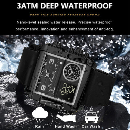 POEDAGAR Fashion Sports Digital Male Wristwatch Date Week Waterproof Luminous Casual Men Clock Electronic Men's Quartz Watches