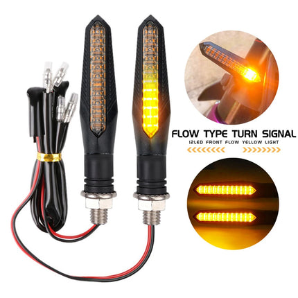 2Pcs Motorcycle Turn Signal Lights Universal LED Motorbike Turning Indicators Daytime Running Waterproof 12V Motorbike Lights