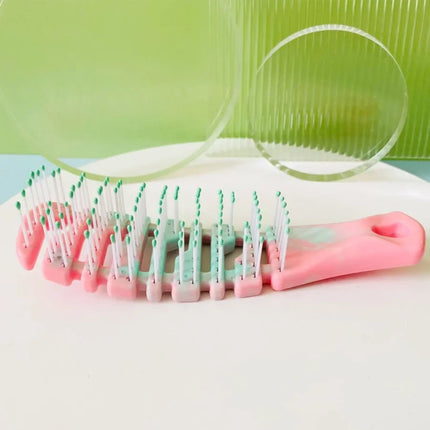 Mini Cutout Rib Comb Smooth Hair Comb Leather Massage Large Curved Comb Gradient Fluffy Styling Comb