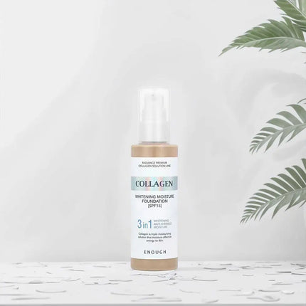 Korean ENOUGH Collagen Moisturize Foundation SPF15 3-in-1 Whitening Anti-wrinkle Moisturizing Concealer Professional Makeup Base