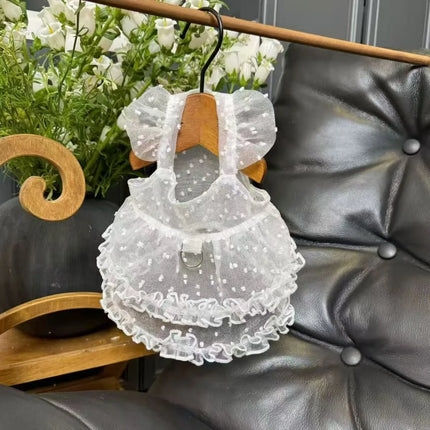 Lace Mesh Pet Dress Summer Princess Style Dog Clothes Maltese Breathable Suspender Sweet Little Dog Skirt