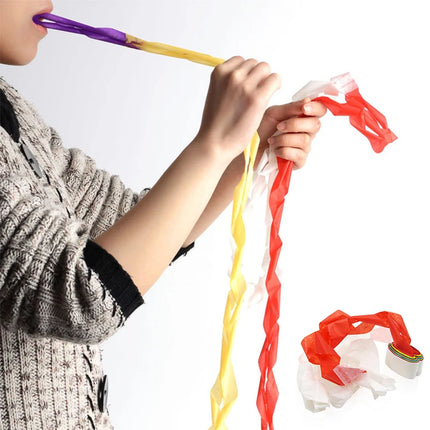 12pcs/set Magic Tricks Multi-color White Mouth Coils Paper Streamers from Mouth Magic Prop Magician Supplies Toys