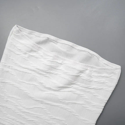 2024 Summer Y2K Streetwear Crop Tops Tees Sleeveless Slim Tube Tank Strapless Backless Sexy Ruched White Corset Crop Top
