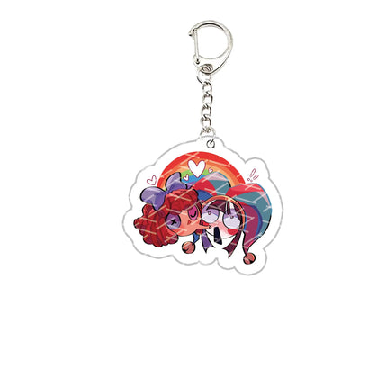Acrylic The Amazing Digital Circus Keychain Pomni Jax Ragatha Gangle Kinger Keyring Key Chain for Accessories Bag Fans Gift
