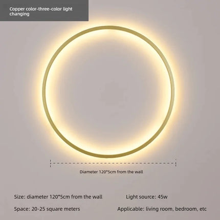 Minimalist LED Circle Background Wall Lamp Home Indoor Decor Wall Sconces Living Room Hall Hotel Wall Lights Bedside Light Black