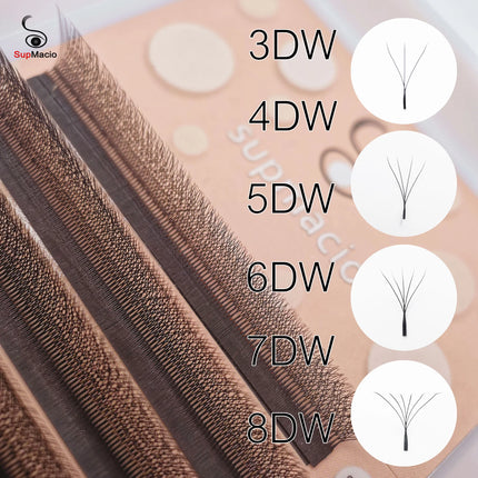 SUPMACIO W Shape 3D 4D 5D Premade Volume Fans Automatic Flowering Nature Soft Light Clover Lashes Bloom Eyelashes Extension
