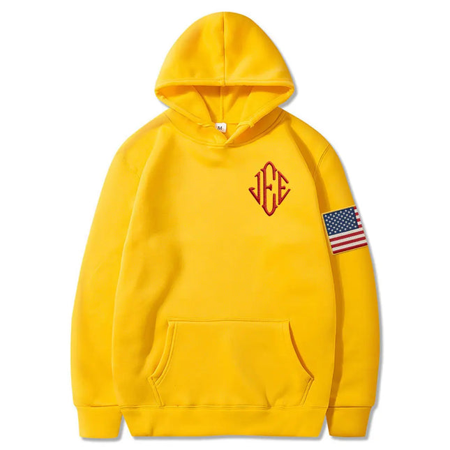 JEE Embroidery Print Hoodies Men Women Fleece Casual Oversized Sweatshirt Fashion Hip Hop Long Sleeve Pullovers Coat streetwear